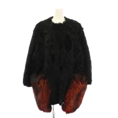 ヴォラータ VOLATA フォックスファージャケット 毛皮 アウター ミドル丈 バイカラー F 黒 ブラック 赤 レッド /BB