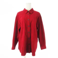 レリアン Leilian スエードシャツ 長袖 ハリ感 ダブルポケット 11 赤 レッド /CK32 ■GY44