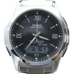 カシオ CASIO WVA-M630 腕時計 ウォッチ ソーラー シルバーカラー 銀色 ブラック 黒 デジアナ 電波 ローマン /MQ ■GY11
