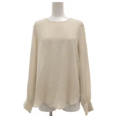セオリーリュクス theory luxe ブラウス ベージュ系 無地 ラウンドネック 長袖 /SC ■GY06