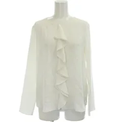 セオリーリュクス theory luxe カットソー ブラウス 38 オフホワイト 長袖 フリル ラウンドネック /GG ■ECD001