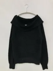 AZUL by MOUSSY アズールバイマウジー ニット/セーター F ブラック 無地 ミドル丈 長袖 オフショルダー