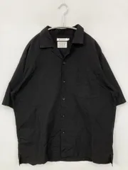 GLOBAL WORK グローバルワーク シャツ/ブラウス M ブラック 無地 半袖 ミドル丈 オープンカラー