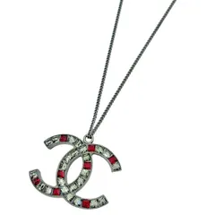 シャネル CHANEL ココマーク ラインストーン ネックレス ネックレス シルバーメッキ シルバー レディース 【中古】