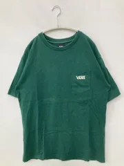 VANS バンズ Tシャツ/カットソー L グリーン 前面プリント バックプリント ブランドロゴ ミドル丈 半袖 クルーネック(丸首)