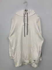 adidas アディダス パーカー OT ホワイト コットン 無地 前面プリント ブランドロゴ プルオーバー 長袖