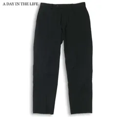 A DAY IN THE LIFE ユナイテッドアローズ 春夏★ ストレッチ テーパード スラックス パンツ Sz.M メンズ 黒
