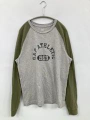 GAP ギャップ Tシャツ/カットソー S グレー 前面プリント ブランドロゴ ミドル丈 長袖 クルーネック(丸首)
