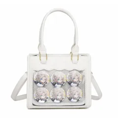 レザー調 黒 推し活バッグ 白 痛バック 2WAY ブラウン トートバッグ ピンク ショルダーバッグ 水色 ハンドバッグ いたばっく ミニ いたば トート ショルダー かわいい 痛バ おしゃれ 小さめ 人気 痛バッグ プレゼント [ハルジオ]