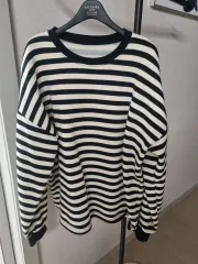 ストライプ 起毛 スウェット 55 66 実際に着用X