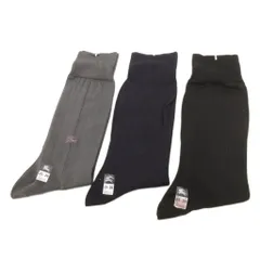 バーバリー BURBERRY 靴下 ソックス 3足セット まとめ 25～26cm ブラック ネイビー グレー /UO