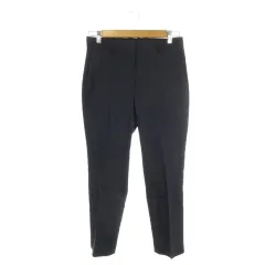 セオリーリュクス theory luxe パンツ スラックス テーパード 麻 リネン 38 紺 ネイビー /AH13 ■ECC001