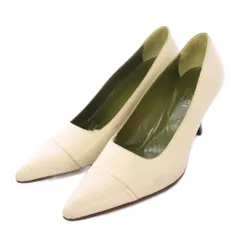 グッチ GUCCI パンプス ポインテッドトゥ ローヒール レザー 8B ライトベージュ /BB