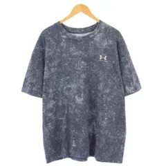 アンダーアーマー UNDER ARMOUR Tシャツ 半袖 クルーネック ストレッチ 総柄 2XL 青 ブルー /BB