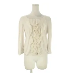 アンタイトル UNTITLED カットソー 2 ライトベージュ フリル 七分袖 無地 /CK54 ■GY58