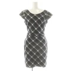 エミリアウィズ EmiriaWiz チェック柄 ワンピース ミニ 半袖 M ネイビー ホワイト /ES ■OS