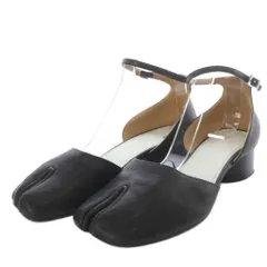 マルタンマルジェラ 22 Martin Margiela 22 メゾンマルジェラ タビ TABI パンプス チャンキーヒール セパレート ストラップ レザー 37.5 ブラック S58WZ0045 /YO15のサムネイル