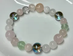 お守アクアオーラ恋愛運モルガナイトムーンストーンのブレスレット16cm新品