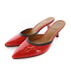 ダブルスタンダードクロージング ダブスタ DOUBLE STANDARD CLOTHING ミュール パンプス ポインテッドトゥ エナメル 36.5 赤 /YM ●D
