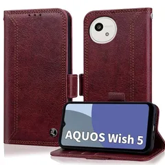 【新品】 Yuotky for AQUOS Wish5 ケース 手帳型 アクオスwish5ケース財布型 ウィッシュ5 SH-52F/SH-M32 カバー 高級PUレザー あくおすうぃっしゅ5スマホケース マグネット カード収納 スタンド機能 耐衝撃 全面保 0