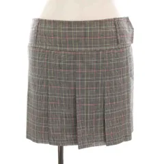 バーバリーブルーレーベル BURBERRY BLUE LABEL ラップスカート ミニ プリーツ チェック 36 グレー 黒 ピンク 水色 黄緑 FX530-166-06 /YM