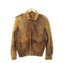 Cassidy Leather Fashion レザージャケット ブルゾンジャケット 中綿 ジップアップ 40 L 茶 ブラウン /MN23 ■GY18