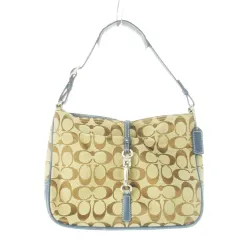 コーチ COACH ハンドバッグ ワンショルダー キャンバス レザー 革 シグネチャー 青 ブルー F19730 /CK4 ■GY18