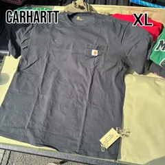 カーハート ポケT Tシャツ XL 黒 ペンキ飛び 雰囲気系 ビッグサイズ ゆるだぼ