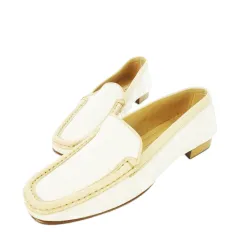 コーチ COACH スリッポン モカシン ローファー キャンバス レザー 革 シグネチャー 6 23.0cm 白 アイボリー F972 /CK1 ■GY18