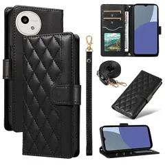 【新品】 Yuotky for AQUOS Wish 5 ケース 手帳型 アクオスwish5ケース ショルダー SH-52F/SH-M32 カバー あくおすうぃっしゅ5スマホケース 財布型 肩掛け カード収納 横置き機能 耐衝撃 携帯カバー ストラップ付き 0