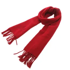 ヴィヴィアンウエストウッド Vivienne Westwood マフラー フリンジ オーブ ロゴ 刺繍 ウール 赤 レッド /AE