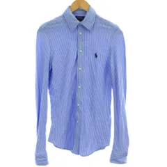 ポロ ラルフローレン POLO RALPH LAUREN シャツ ニットドレスシャツ S 青 ブルー 白 ホワイト ストライプ柄 長袖 /GG ■GY59