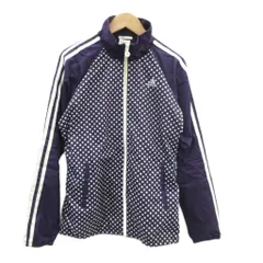 アディダス adidas トラックジャケット M 紫 パープル オフホワイト ドット柄 3ライン /HO57 ■GY58