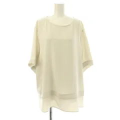 23区 オンワード樫山 シャツ ブラウス 46 アイボリー 無地 ラウンドネック 半袖 /JP