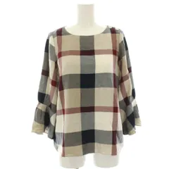 ブルーレーベルクレストブリッジ BLUE LABEL CRESTBRIDGE ブラウス シャツ 長袖 チェック プルオーバー 36 ベージュ 紺 ネイビー ボルドー 55M18-337-40 /HN