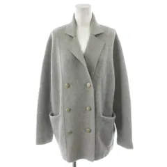 23区 オンワード樫山 25AW カシミヤブレンド ニットジャケット ダブル 金ボタン 9 グレー KRWOGW0554 /AN21