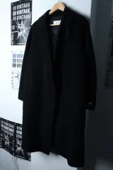 W(S-M) コートジャケット ハン(HAN) The HANDSOME ライナー カシミア ハンドメイド ブラック-174BE