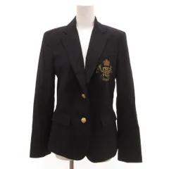 ラルフローレン RALPH LAUREN 紺ブレ テーラードジャケット ブレザー 金色ボタン 11 紺 ネイビー /JS ■ECC001