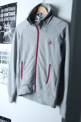 W(M) le coq sportif フード ジップアップ 小さな汚れ スモールロゴ グレー 日本版 - 174C6