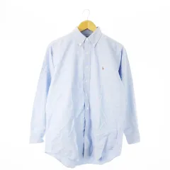 ポロ バイ ラルフローレン Polo by Ralph Lauren ボタンダウンシャツ オックスフォード 長袖 ポニーロゴ刺繍 ワンポイント 40-82 L 青 ブルー /CK16 ■GY44のサムネイル