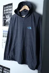 (L) ザノースフェイス フード付きTシャツ スモールロゴ ブルー 軽量-174C8