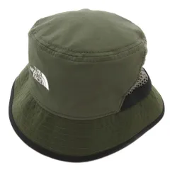 ザノースフェイス THE NORTH FACE 美品 キャンプメッシュハット バケットハット 帽子 ロゴ ナイロン S カーキ NN02232 /AE ■GY18