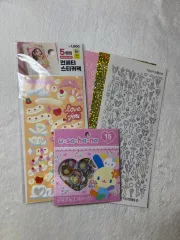 まとめ売り) DAISO ウサハナ クリスタル ガラス R (アル) サンリオ ステッカー シール
