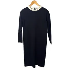 ドレステリア DRESSTERIOR バックフェイクパールニットワンピース ワンピース ニット ３６ ネイビー ■FY