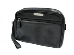 グッチ セカンドバッグ レザー クラッチバッグ ストラップ付 ブラック 黒 018.1607.2404 メンズ 紳士用 GUCCI ビジネスバッグ 