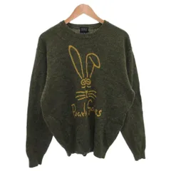 パーリーゲイツ PEARLY GATES ニット セーター クルーネック ウール キャラクタープリント 長袖 3 緑 グリーン /FF ■GY44のサムネイル