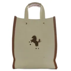 セブンテンバイミホカワヒト SEVEN TEN by MIHO KAWAHITO ワンポイントホース刺繍トートバッグ ハンドバッグ キャンバス ホワイト /YO4