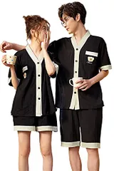 新品 [ＪＵＴＡＯＰＩＮ＼ジュタオピン] ペアパジャマ 夏 カップル パジャマ 半袖 2着セット パジャマ ペア 寝巻き 父日 服 大きいサイズ 上下 セット 部屋着 ペア ルーム ウェア 結婚記念日 couple shirt 綿 結婚祝い プレゼント mkm