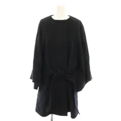 ダイアンフォンファステンバーグ DIANE von FURSTENBERG DFスタジオ DF STUDIO ノーカラーコート アウター リボンベルト 0 黒 ブラック 115-252902 /YTのサムネイル