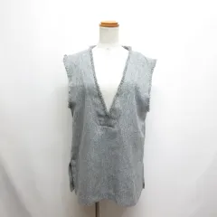 センスオブプレイス バイ アーバンリサーチ Sense of Place by Urban Research ツイード Vネック フリンジ ジレ ベスト ONESIZE グレー